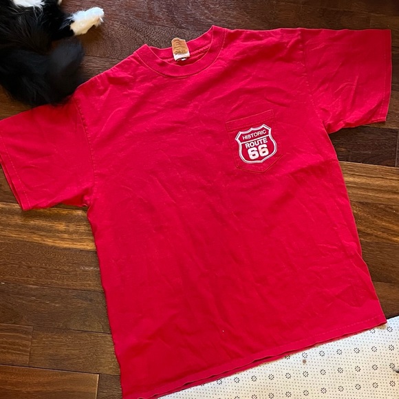 VINTAGE '90s Get Your Kicks on Route 66 pocket t-shirt - Picture 6 of 6